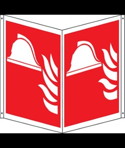 Cartello bifacciale con simbolo 'presidio antincendio'