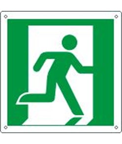 Cartello con simbolo 'uscita di emergenza a destra'