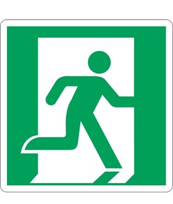 etichette adesive simbolo uscita di emergenza a destra