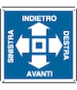 Cartello con frecce 'avanti-destra-indietro-sinistra' in alluminio