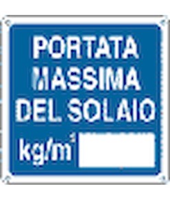 Cartello con scritta 'portata massima del solaio kg/m2__'