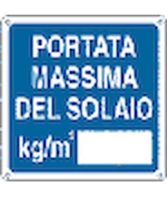 Cartello con scritta 'portata massima del solaio kg/m2__'