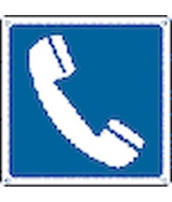 Cartello con simbolo 'ubicazione telefono'