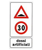 Cartello stradale preavviso dossi