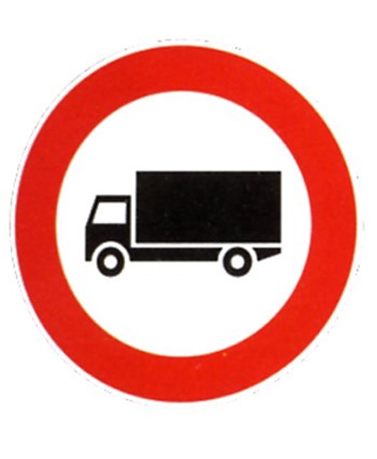 Cartello divieto al transito di autocarri  con massa superiore 3,5 t Cartello divieto al transito di autocarri  con massa superiore 3,5 t