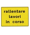 Cartello rallentare lavori in corso