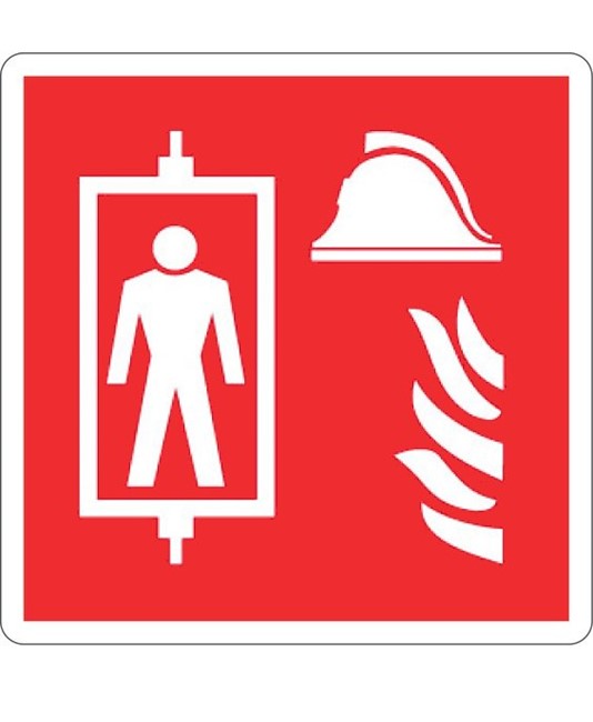 Cartello con simbolo 'ascensore antincendio'