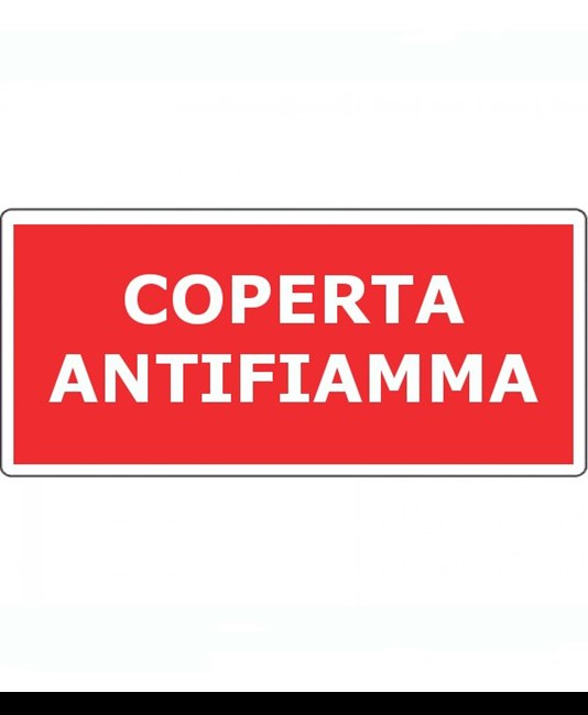 etichette adesive scritta 'coperta antifiamma'