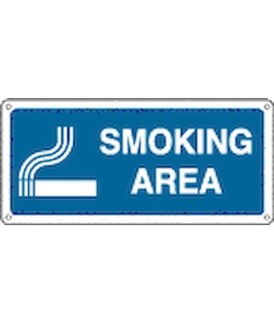 Cartello con scritta 'smoking area' Cartello con scritta 'smoking area'