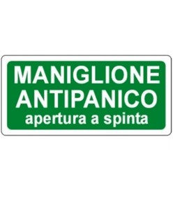 etichette adesive 'maniglione antipanico apertura a spinta'