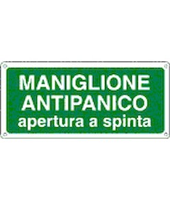 Cartello  'maniglione antipanico apertura a spinta'