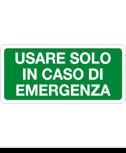 etichette adesive 'usare solo in caso di emergenza'