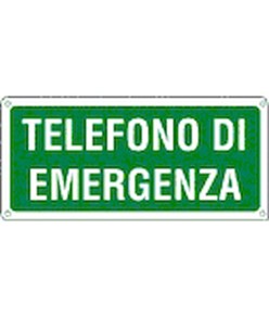 Cartello in alluminio 'telefono di emergenza'