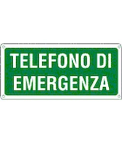 Cartello in alluminio 'telefono di emergenza'