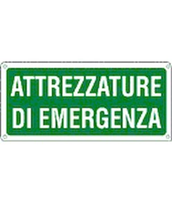 Cartello in alluminio 'attrezzatura di emergenza'