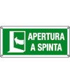 Cartello 'apertura a spinta' a sinistra