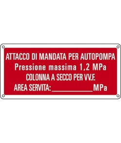 Cartello attacco di mandata per autopompa antincendio