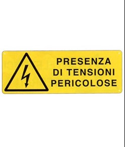 etichette adesive 'presenza di tensioni pericolose'