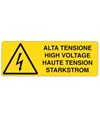 etichette adesive 'alta tensione' multilingue