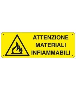 etichette adesive 'attenzione materiali infiammabili'