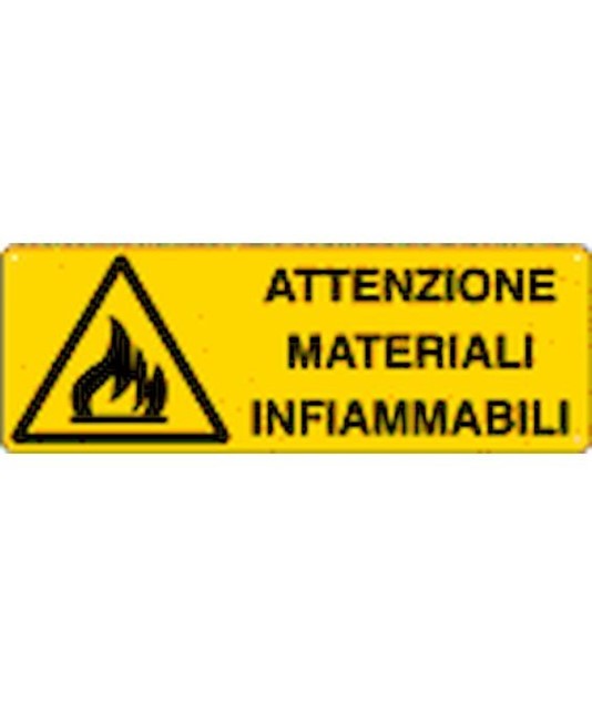 Cartello 'attenzione materiali infiammabili' Cartello 'attenzione materiali infiammabili'