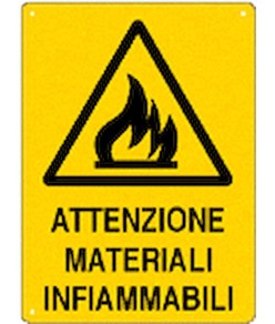 Cartello 'attenzione materiali infiammabili'