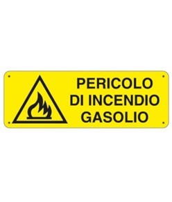 Etichette adesive  pericolo d'incendio gasolio