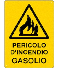 Cartello 'pericolo d'incendio gasolio'