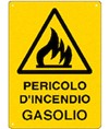 Cartello 'pericolo d'incendio gasolio' Cartello 'pericolo d'incendio gasolio'