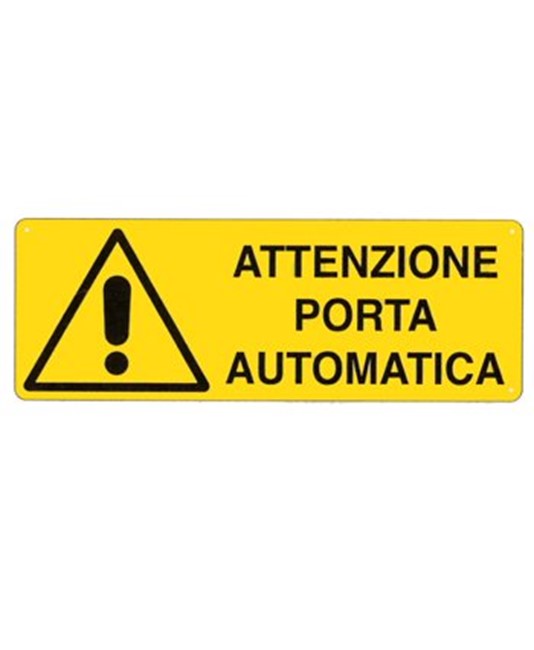 Cartello 'attenzione porta automatica' Cartello 'attenzione porta automatica'