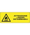 Cartello 'attenzione liquidi infiammabili' Cartello 'attenzione liquidi infiammabili'