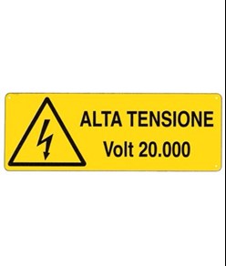 etichette adesive 'alta tensione Volt 20.000'