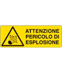 etichette adesive  attenzione pericolo di esplosione