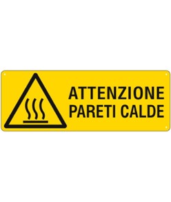 etichette adesive  attenzione pareti calde