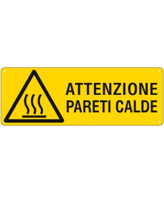 etichette adesive  attenzione pareti calde