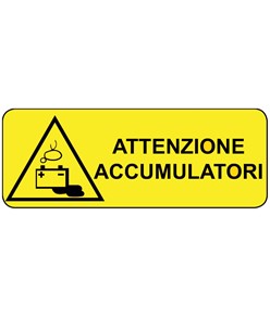 etichette adesive  attenzione accumulatori