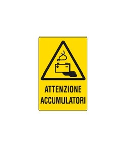 Cartello 'attenzione accumulatori'