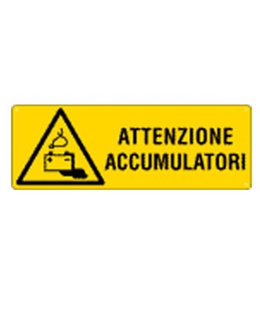Cartello 'attenzione accumulatori' Cartello 'attenzione accumulatori'