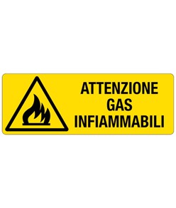 etichette adesive 'attenzione gas infiammabili'