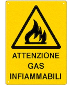 Cartello 'attenzione gas infiammabili'