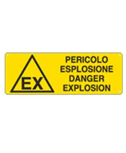 Cartello 'pericolo esplosione danger explosion'
