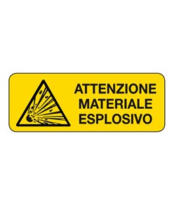 Etichette adesive  attenzione materiale esplosivo