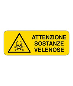 etichette adesive  attenzione sostanze velenose