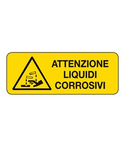 etichette adesive  attenzione liquidi corrosivi