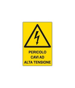 Cartello 'pericolo cavi ad alta tensione'