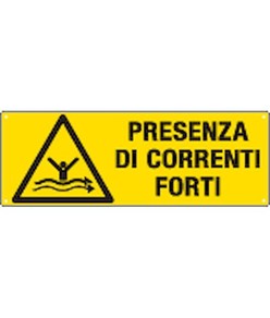 Cartello 'presenza di correnti forti'