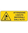 etichette adesive  attenzione caduta materiali dall'alto