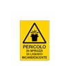 Cartello 'pericolo di spruzzi di liquidi incandescenti' Cartello 'pericolo di spruzzi di liquidi incandescenti'