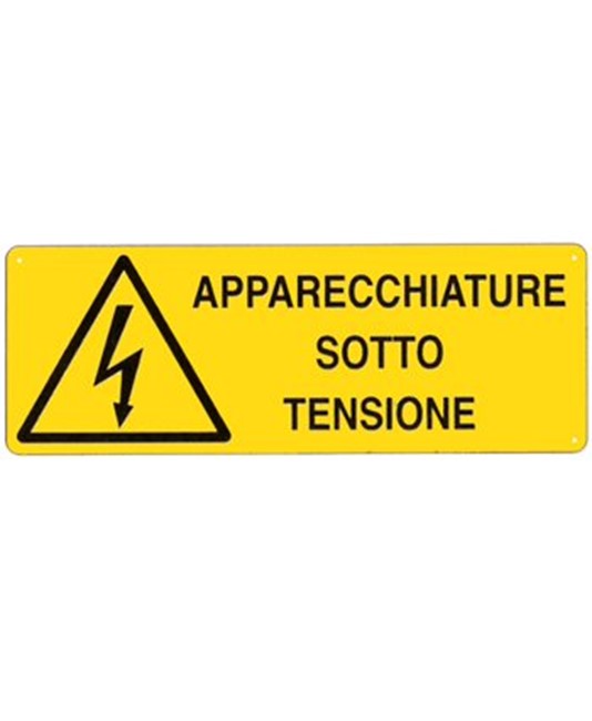 Cartello 'apparecchiature sotto tensione' Cartello 'apparecchiature sotto tensione'
