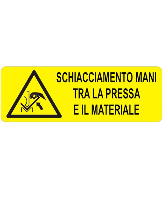etichette adesive pericolo schiacciamento mani tra la pressa e il materiale etichette adesive pericolo schiacciamento mani tra la pressa e il materiale